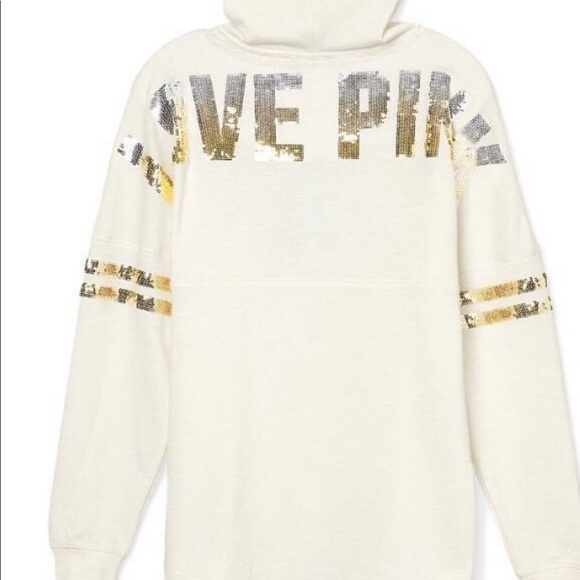 PINK Victoria's Secret Tops - Pink Victoria Secret oversized sequin hoodie